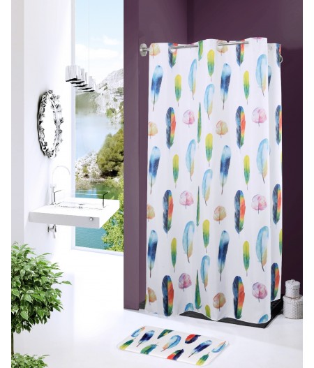 CORTINA DE BAÑO "PLUMAS...